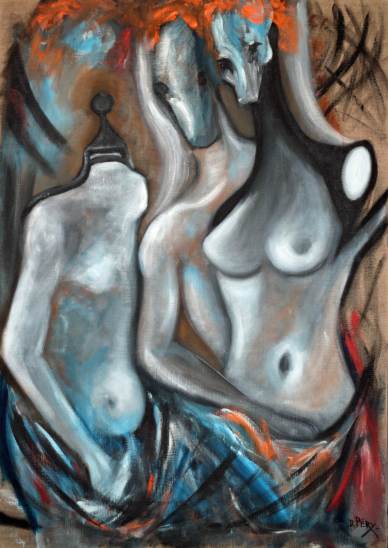 les grands nus acrylique sur toile écrue 92 cms x 73 cms ©ADAGP Paris